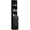 Paddie Wall Mount Barber Station Hair Stylist Salon Equipment Set Beauty Spa Furniture with Shelves/Lockable Drawers/Storage Cabinet (Black-New)
