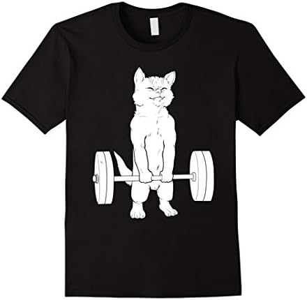 Mens Cat Deadlift Powerlifting T-Shirt XL Black