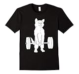Mens Cat Deadlift Powerlifting T-Shirt XL Black