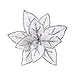 Sea Team 12-Pack Artificial Glitter Poinsettia Christmas Flower Ornaments Tree Decorations, 6.5-inch, Silver