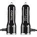 Onite 3.4A Dual USB Car Charger with Coiled Cable (Micro USB Connector), for Samsung Galaxy S7 S6 S5 S4 Active S3, Note 5 4 3 2, LG G4 G3 G2, Motorola G, E, X, Droid Maxx, Turbo, HTC One M8 M9, Black