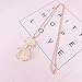 QTMY Cute Opal Cat Pendant Long Necklace for Women Girls Kids,Statement Fashion Jewelry