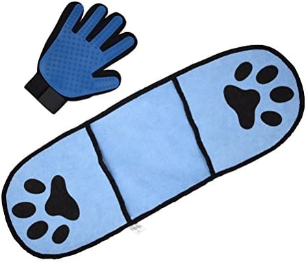 ROLSCALER Pet Grooming Glove and Drying Towel Set Perfect for Dogs &amp; Cats