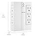 [2 Pack] BESTTEN Wall Mount Surge Protector with LED Night Light, 6 AC Outlets, 15A/125V/1875W, 900 Joule Surge Rating, Not for Split Receptacle Outlet