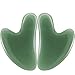 2 Pieces Gua Sha Facial Tool Guasha Massage Tool Natural Jade Stone Guasha Board Gua Sha Scraping Massage Tools for SPA Acupuncture Face Body Caring