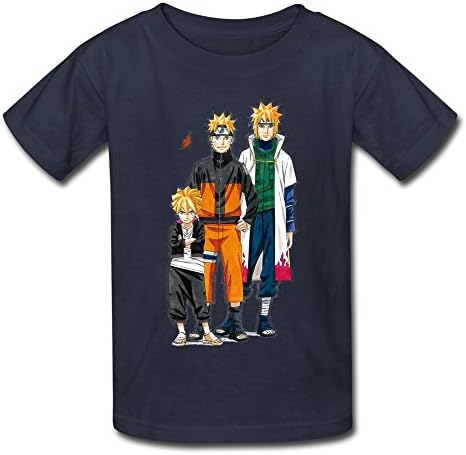 ToWi Kid's Naruto Evolution 100% Cotton T-shirt Navy L