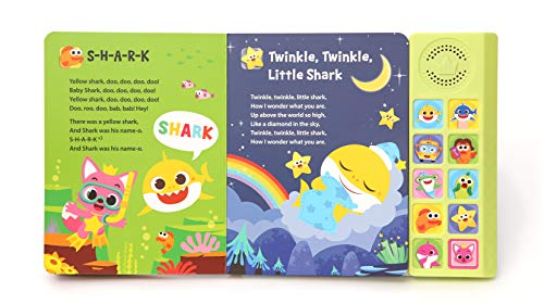 Pinkfong Baby Shark Sing-Alongs 10 Button Sound Book - Official Interactive Musical Toy for Toddlers, Classic Nursery Rhymes & Sensory Education Learning English Book - PFNSB006