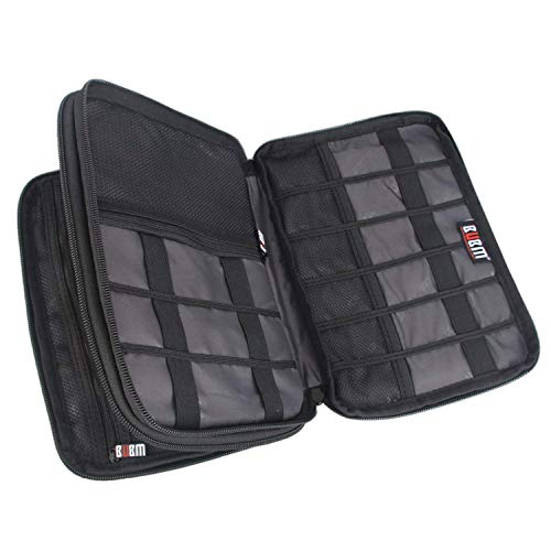 image for BUBM Double Layer Electronic Accessories Organizer, Travel Gear Bag fo