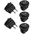 uxcell 5 Pcs SPST Black Button On/Off Round Rocker Switch AC 6A/250V 10A/125V