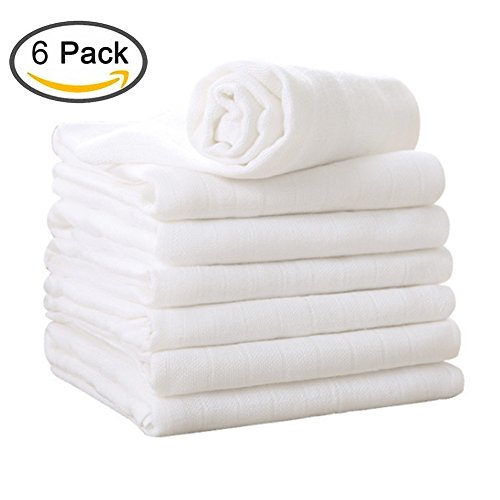 Baby muslin squares 6 pack cloths diapers flatfold burp…