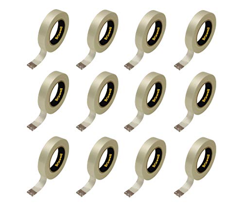 Brixwell 12 Rolls - Clear Filament Strapping Tape 3/4 Inch x 60 Yard Made in the USA