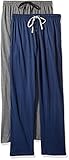 Hanes Men's Solid Knit Jersey Pajama Pant (Pack of Two Pairs), Navy/Grey, Medium
