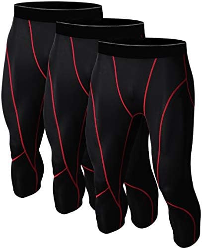 1TO3PACKS Men’s 3/4 Compression Tight Pants Base Under Layer Running Shorts Warm Cool Dry