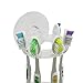 Toothbrush Holder, Hanging, Mirror, Wall Mounted, Toothpaste Holder, Dental Organization, Multi-Functional, Traveling, Multiple Toothbrushes, Kids, Bathroom, No Drill or Nails Required, Minimalist
