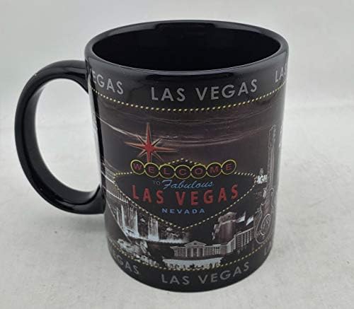Las Vegas Skyline Souvenir 11-Ounce Coffee Mug (Black). Great For Home Work and Travel (Las Vegas - Nevada)