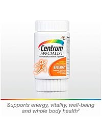 Centrum Specialist Energy multivitamínico completo y suplemento multimineral en comprimidos,...
