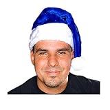 Adult Blue Plush Santa Hat