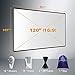 Yome 120 Inch Projector Screen, 16:9 HD Anti-Crease Indoor Outdoor Foldable Portable Movie Screen Support Double Sided Projection for Home Office Travel Party, 4K, 3D, White