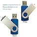 Elevate Your Data Storage with Enfain's 16GB USB 2.0 Flash Drives: 10 Pack of Stylish Blue Swivel Thumb Drives with LED Indicators and 12 White Labels for Easy Content Organization