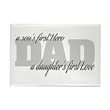 CafePress - Son's First Hero - Daughter's Fir - Rectangle Magnet, 2"x3" Refrigerator Magnet