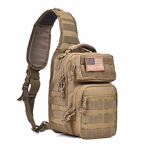 REEBOW GEAR Tactical Sling Backpack Rover Shoulder Sling Pack (Brown
