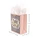 Hallmark Gift Bag, Medium Gray, Pink, Gold Love