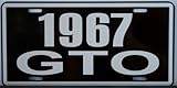 1967 67 Pontiac GTO License Plate