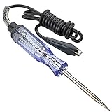 Katzco Voltage Continuity and Current Tester - 6-12 V DC - 24 V AC Circuit - Heavy Duty - Long Probe Tester With Indicator Light - 54 Inch Cord for Low Voltage Systems, Cars, Live Wires, Fuses