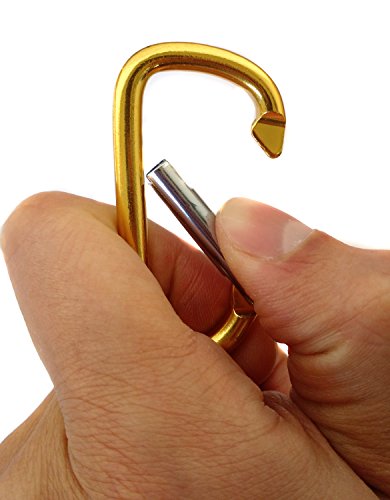 2"/5cm Carabiner Assorted Colors D Shape Spring-loaded Gate Aluminum Carabiner for Home, Rv, Camping, Fishing, Hiking, Traveling and Keychain, Pack of 20 - Thumbnail 3
