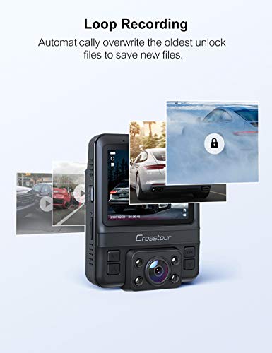 Dash Cam - GPS Dual Car Camera Uber Crosstour 1080P Front and 720P 
