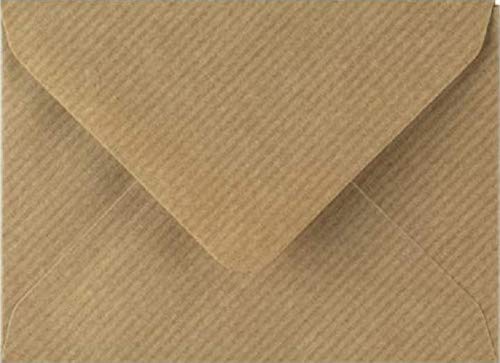 5" x 7" (133x184mm) Coloured Envelopes for Greeting Cards Wedding Invitations & Crafts Pack of 50 (Brown Ribbed)