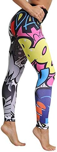 Women's Leggings Fitness High Waisted Butt Lifting Stretch Yoga Pants Sports Pants Tights Workout Pants with Cartoon Pattern