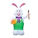 Holidayana Inflatable Giant 8 Ft. Bunny With Paintbrush Inflatable Featuring Lighted Interior / Airblown Inflatable Easter Decoration With Built In Fan And Anchor Ropes