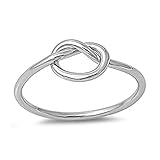 Sterling Silver Love Knot Promise Ring (Color Options, Sizes 2-15)