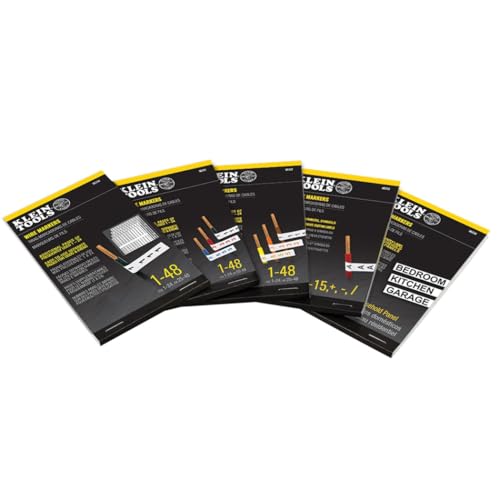 Klein Tools 56250 Wire Marker Book for Cable Management, Electric Panel Organization Wire Label Stickers, Numbered 1-48