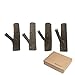senover Vintage Decorative Wood Adhesive Hooks,Tree Branch Wall Hook Key Holer,Wooden Coat Hook Hat Hanger,4PCS (4cm)