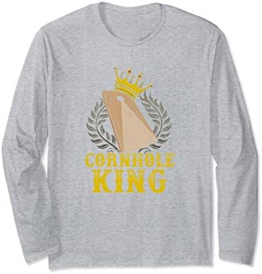 Unisex Cornhole King Shirt Bean Bag Drinking Game Dad Husband Champ Small Heather Grey
