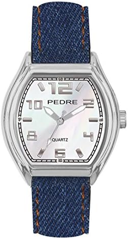 Pedre Women's 7795SX Denim Strap Watch w/ Mother of Pearl Dial