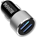 Car Charger - Manto Quick Charge Dual USB Car Charger Adapter for iPhone/Android Samsung/Kindle / Tablet - Black