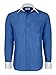 Men's Royal Blue Two Tone Dress Shirt w/ Convertible Cuffs - XXLarge 34 /35