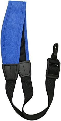 LONGTAI Saxophone Neck Strap for Alto Tenor Baritone Soprano Sax [New Wave Cushion Padded Design] Blue