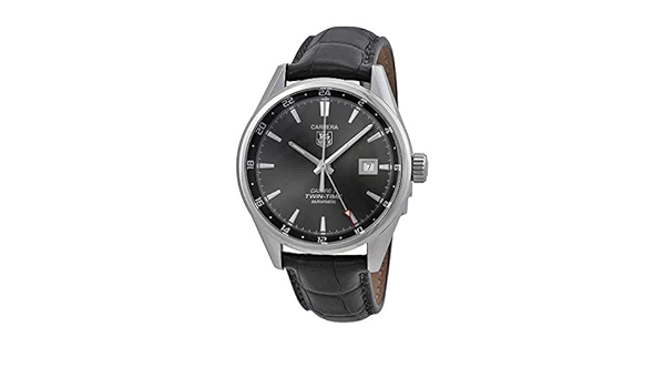 Amazon.com: Tag Heuer Carrera Twin Time Anthracite Dial Grey Alligator  Leather Mens Watch WAR2012.FC6326 : TAG Heuer: Clothing, Shoes \u0026 Jewelry