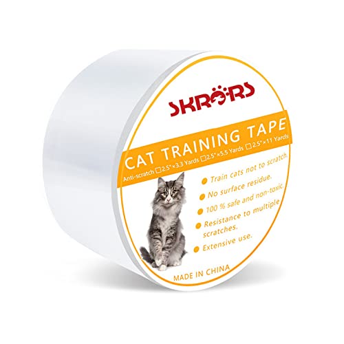 Cat Scratch Deterrent Sticky Paws Tape, Anti-Scratch Training Tape, and Couch Protector for Furniture Cat Repellent Scratcher Pads for Carpet, Sofa, Couch, Door S(6.35cm x 300cm)