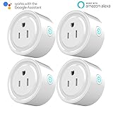 Smart Plug Works with Alexa, Mini Outlet, No Hub Required, WiFi Wireless Remote Control Light Switch Socket, ETL listed White Kuled (Smart plug 4pack)
