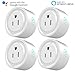 Smart Plug Works with Alexa, Mini Outlet, No Hub Required, WiFi Wireless Remote Control Light Switch Socket, ETL listed White Kuled (Smart plug 4pack)