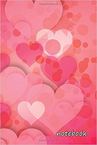 Notebook 6x9 Cute Lined Journal Banner Hearts Postcard