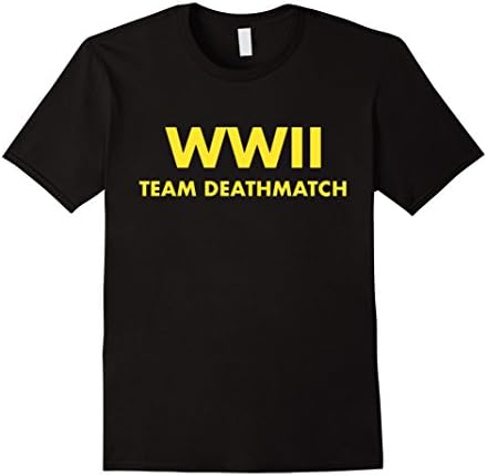 Mens Funny WWII Team Deathmatch T-Shirt Gift Small Black