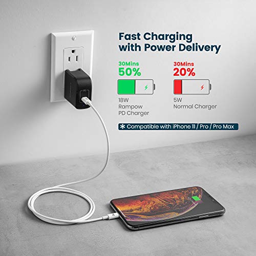 USB C to Lightning Cable 6.6ft [2 Pack], RAMPOW MFi Certified iPhone