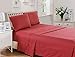 Lux Decor Collection Bed Sheet Set – 4 PC Bed Sheets - Brushed Microfiber - (Queen Size, Checkered Burgundy)