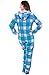 Alexander Del Rossa Womens Fleece Onesie, Hooded Footed Jumpsuit Pajamas, Small Teal and Pink Plaid (A0322P96SM)